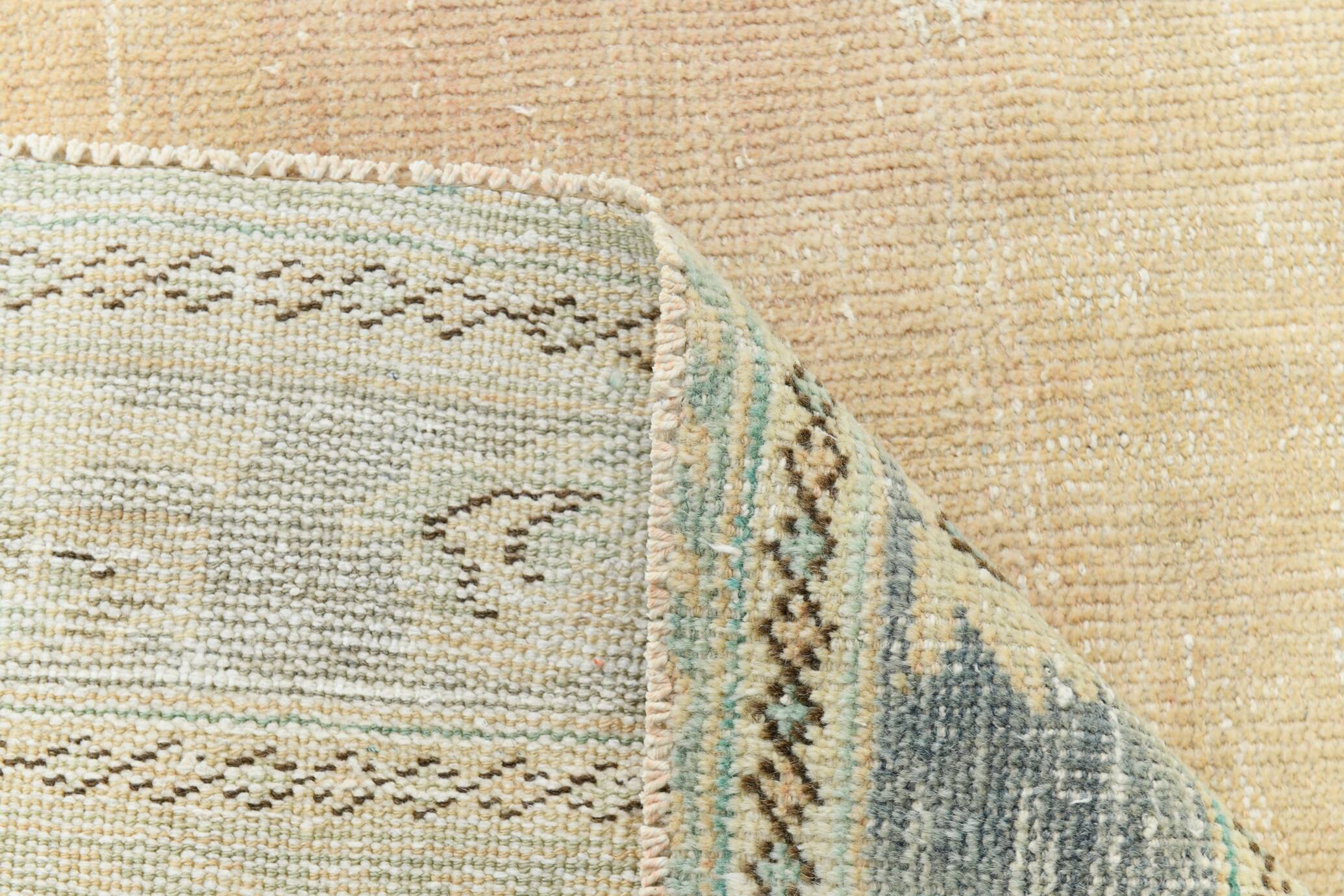 5x7 Peach Teal Green Distressed Turkish Rug, 158x227Cm SK 23057