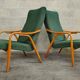 Pair of green armchairs by Antonin Suman for Ton Bystrice (Thonet) year 1960