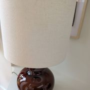 Lampe céramique et abat jour crème