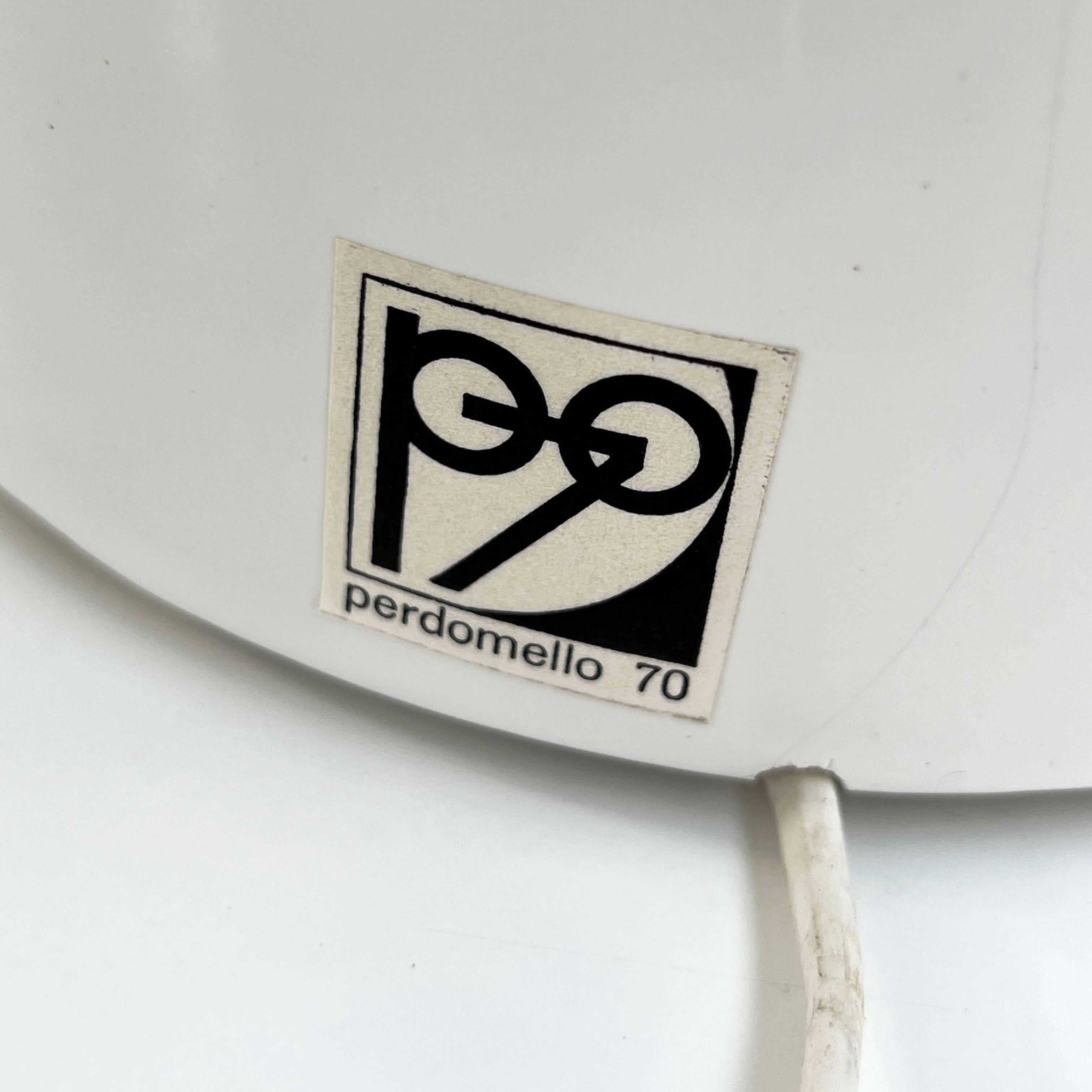 White ceramic table lamp by Perdomello 70, 1970