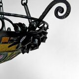 Art Deco wrought iron chandelier by Augustin Louis Calmels, France, Circa 1920