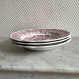 Set of three pink soup plates Fontebasso Made in Italy