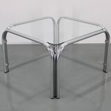 1970s Italian Glass Square Coffee Table