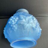 Blue Art Deco vase signed Etaleune Paris France