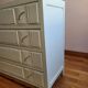 Vintage upcycled commode — mint green and natural wood