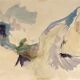 Aquarelle sur papier signée au pinceau Hervé Delatouche sans titre, 1972