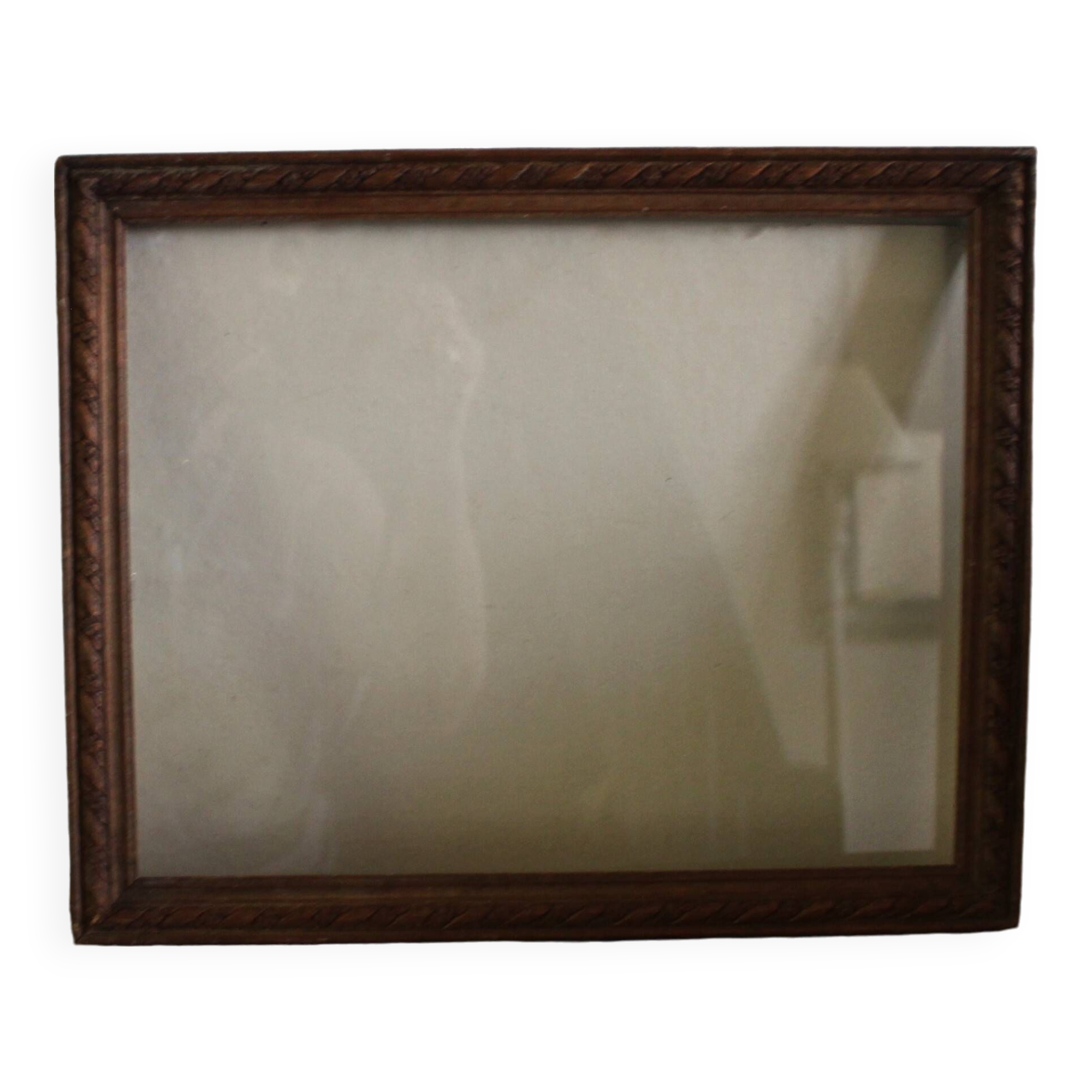Wood frame old window small flowers framing