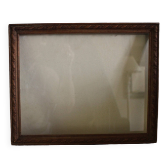 Wood frame old window small flowers framing
