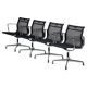 Ensemble de quatre chaises pivotantes EA108 Eames "Aluminium Group" par Vitra en noir