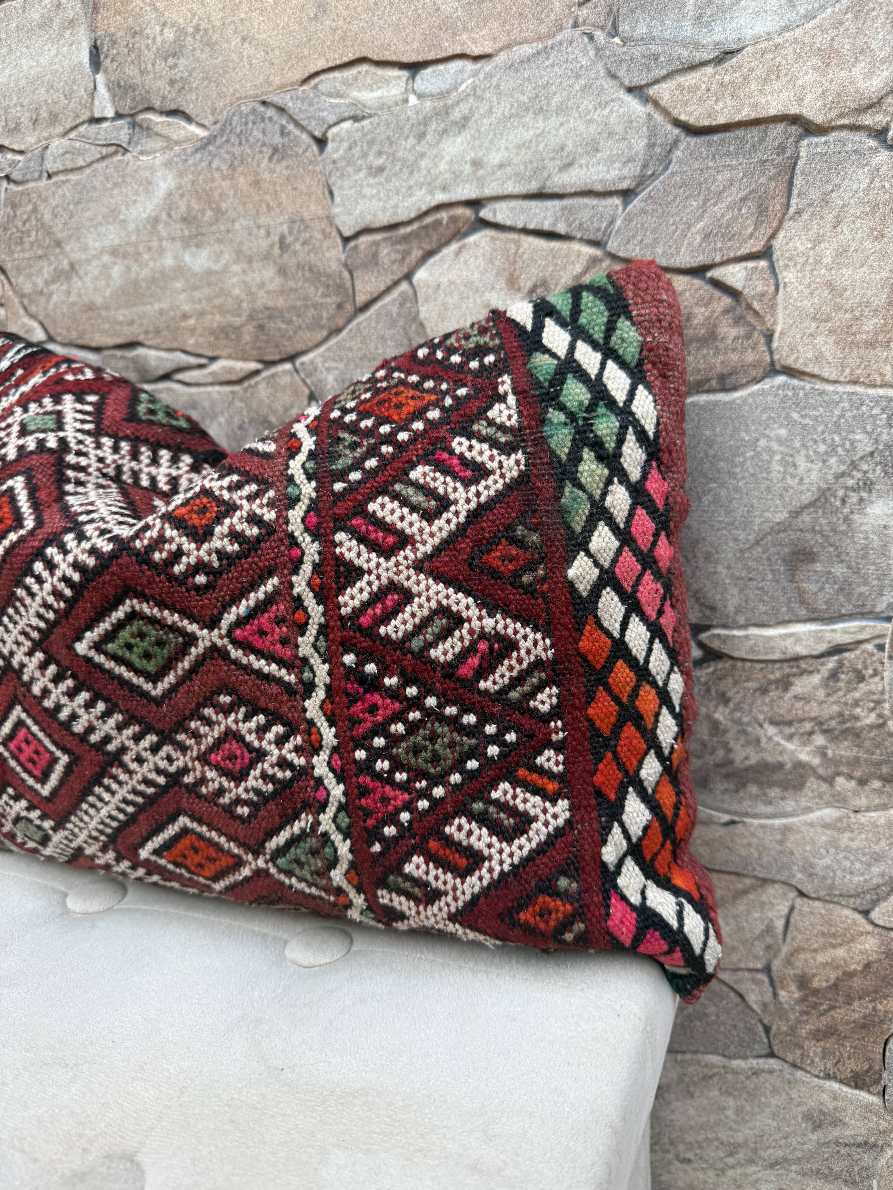 Moroccan pillowcase, Berber cushion cover, woven pillowcase