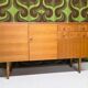 Vintage enfilade in teak veneer from the 60s/70s.