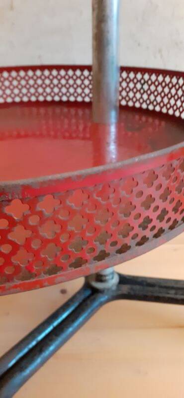 Grocery store display 1950 1960 Paris France perforated sheet metal rigitulle