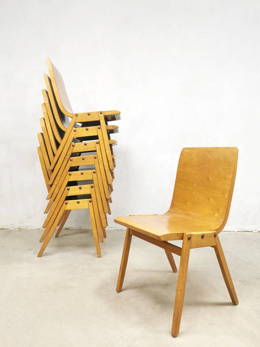 Set of 16 stackable designer chairs – Roland Rainer