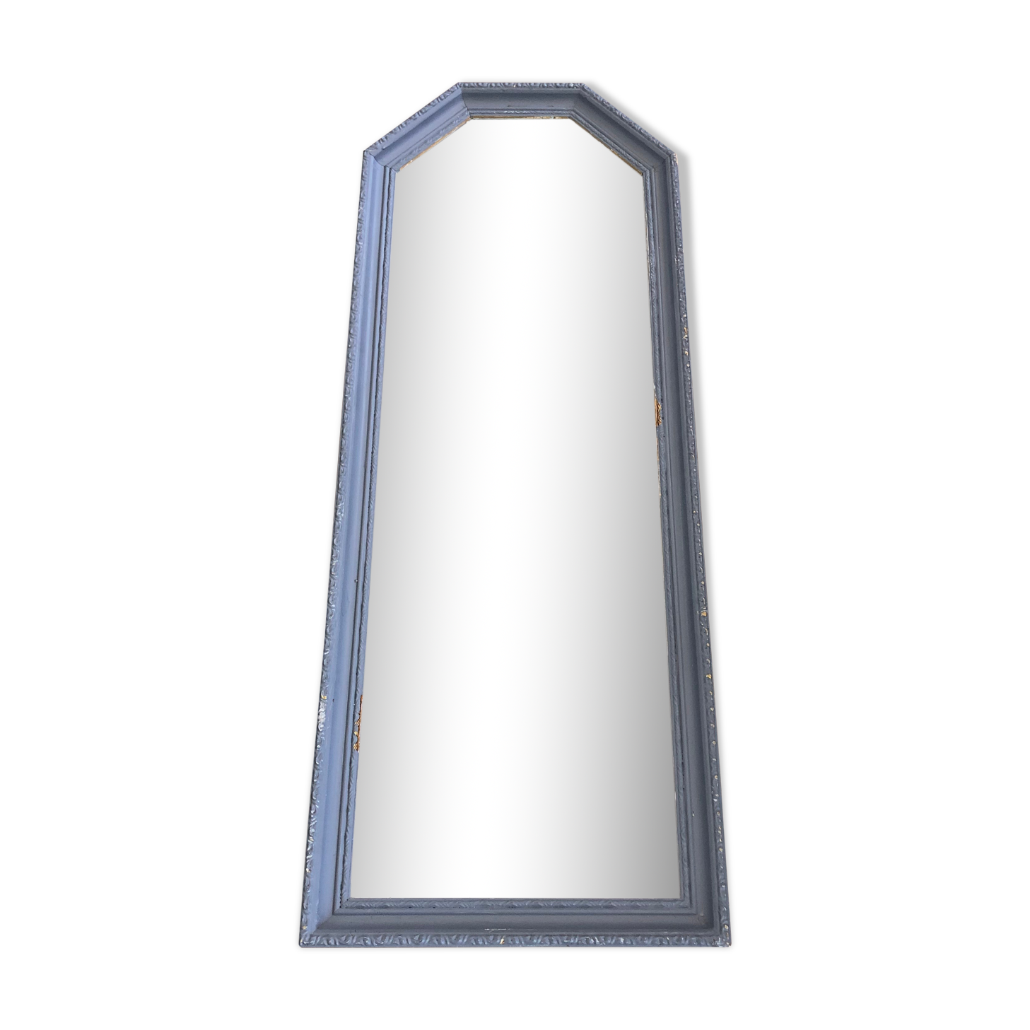 Old patinated mirror golden gray