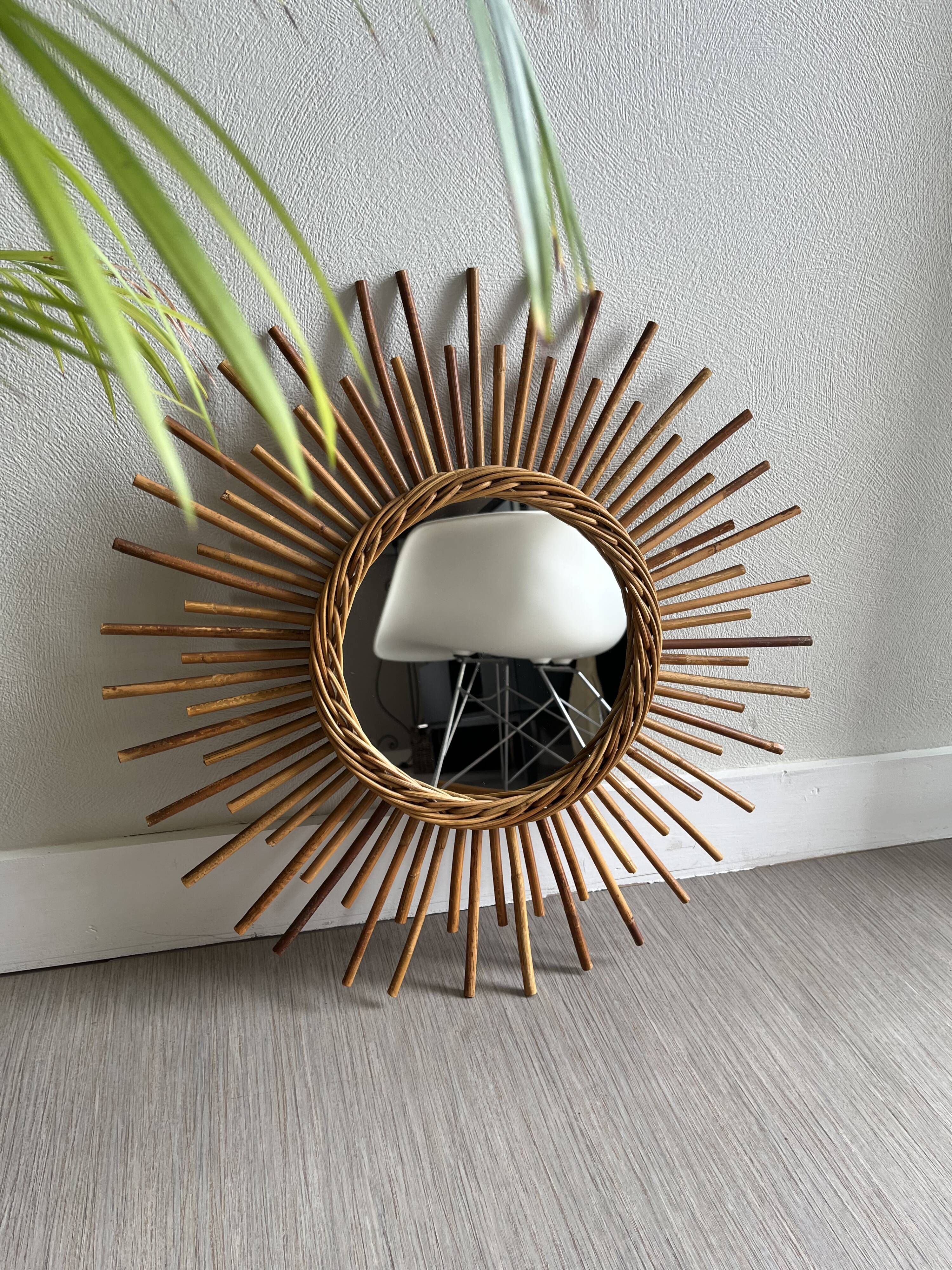 Rattan sun mirror