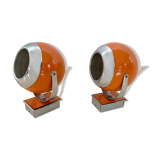 Set of 2 vintage eyeball orange appliques