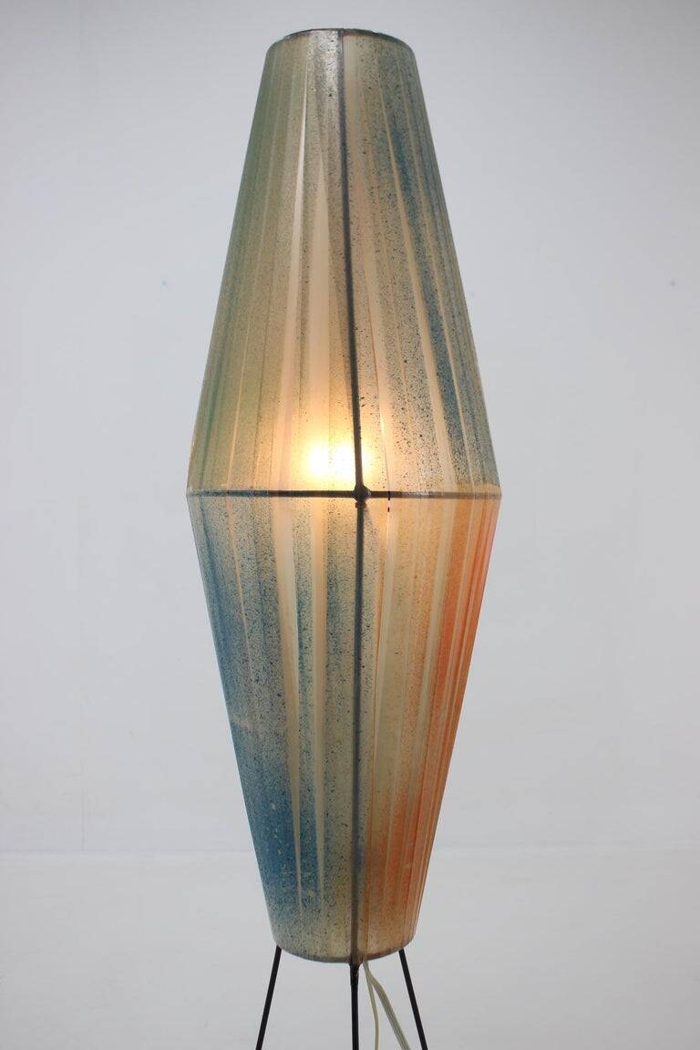 Big mid-century Space Age floor lamp "Rocket" Czechoslovakia / 1960s