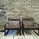 Pair of vintage 1970s faux leather armchairs