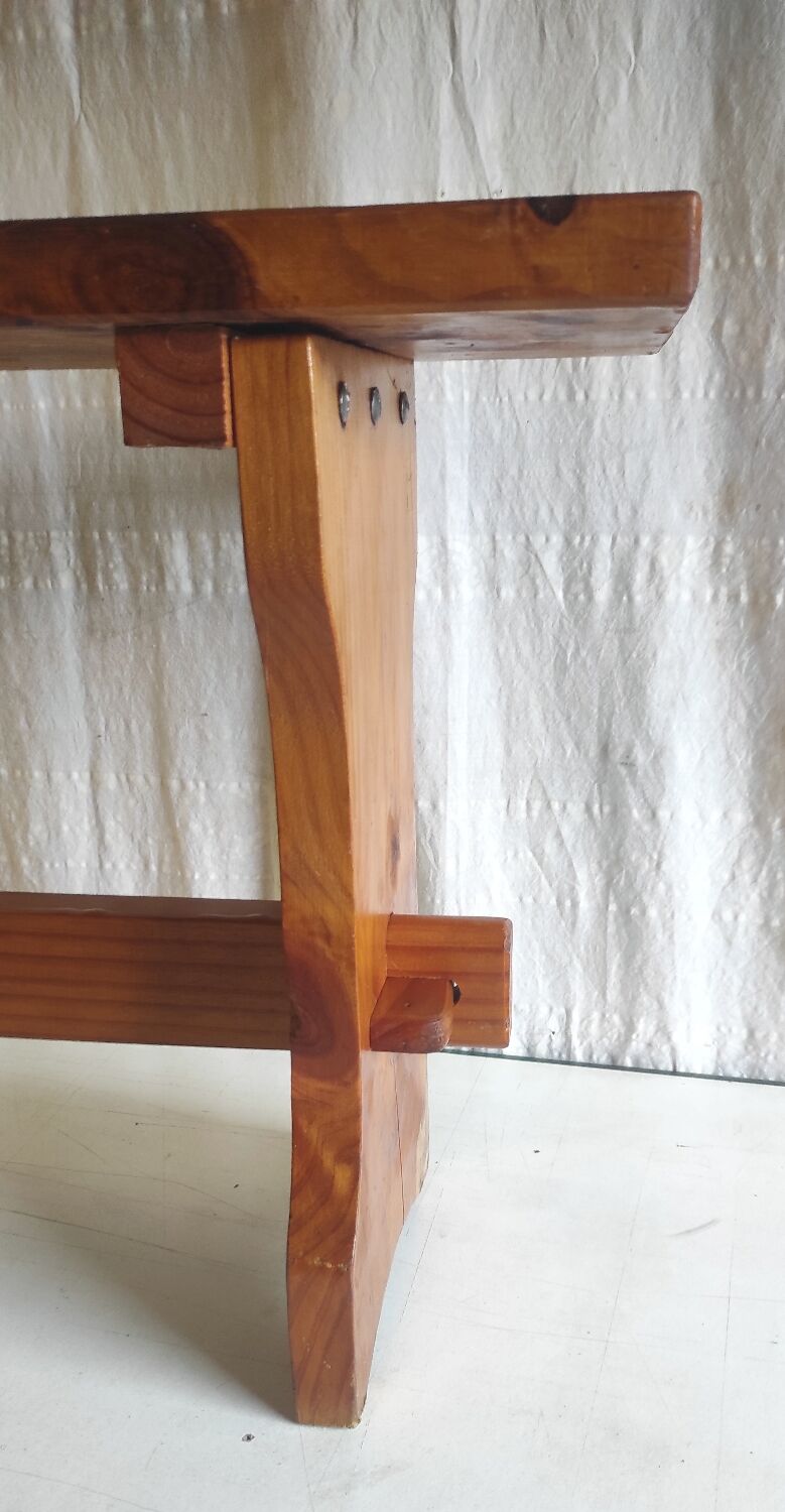 Solid wood bench - mid 20th century