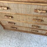 Vintage rattan dresser