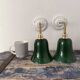 Paire d’appliques murales en opaline verte