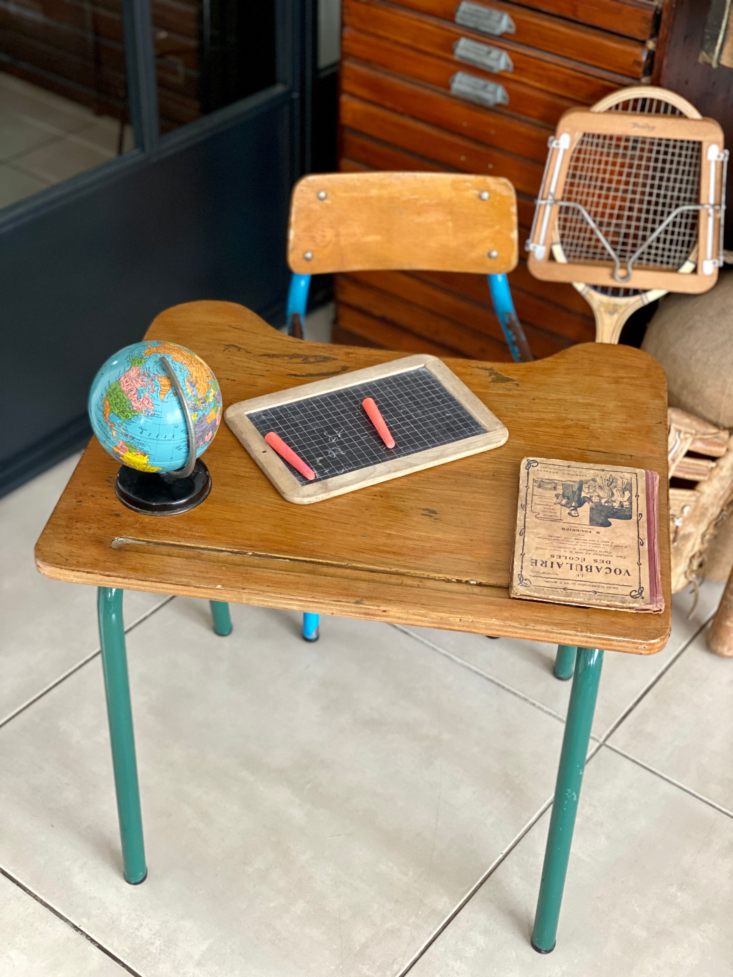 Desk and school chair set