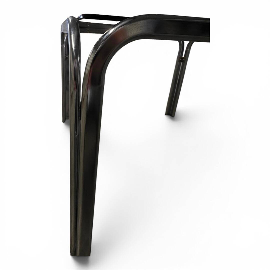 Vintage 70s coffee table - Chrome & smoked glass