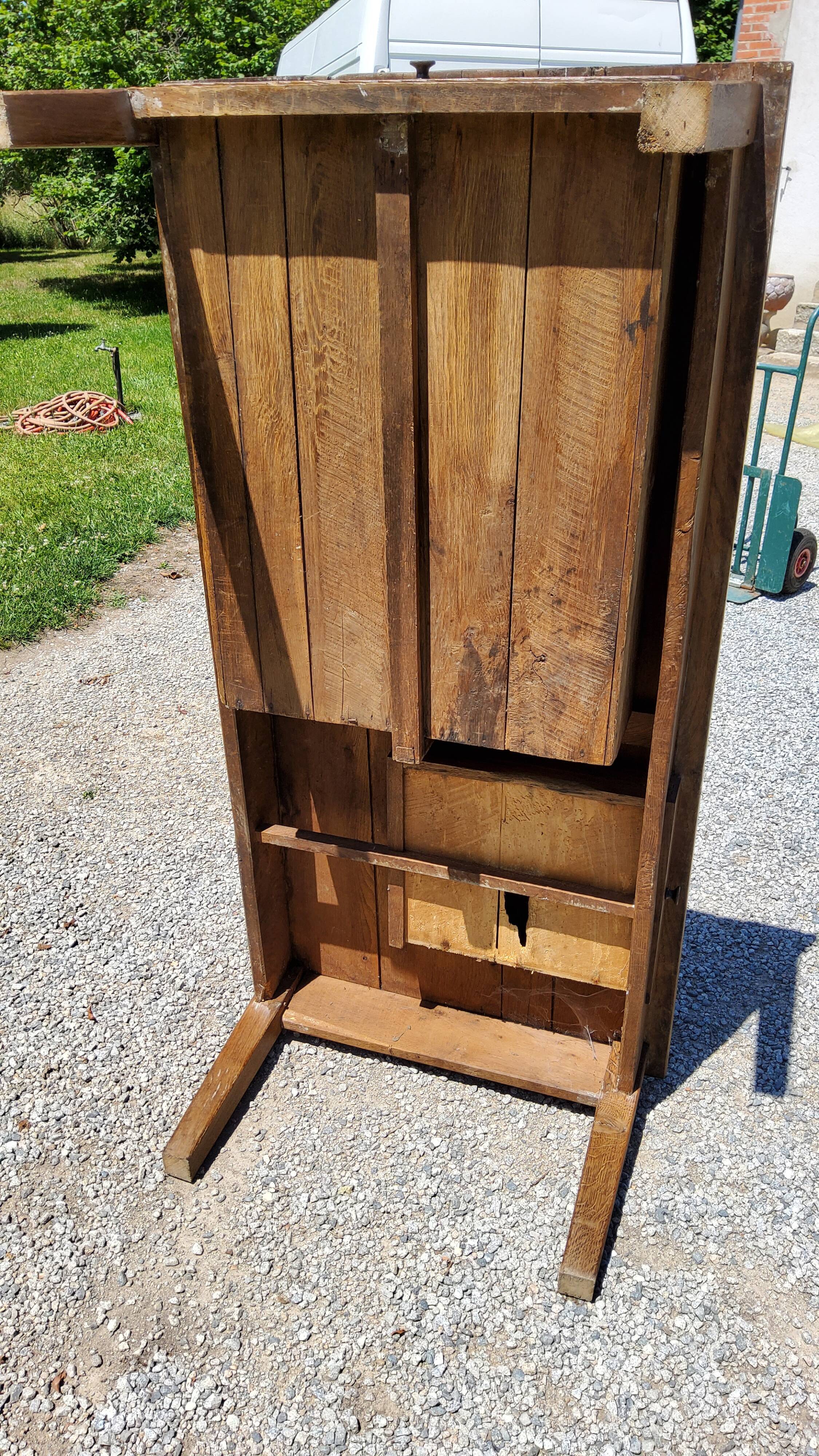 Oak farmhouse coffee table nineteenth century 160cm 2 drawers