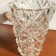 Thick glass vase geometric facet - vintage