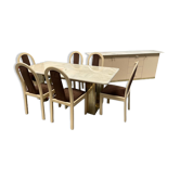 Ensemble salle à manger vintage 1970’ / table chaise et enfilade bois