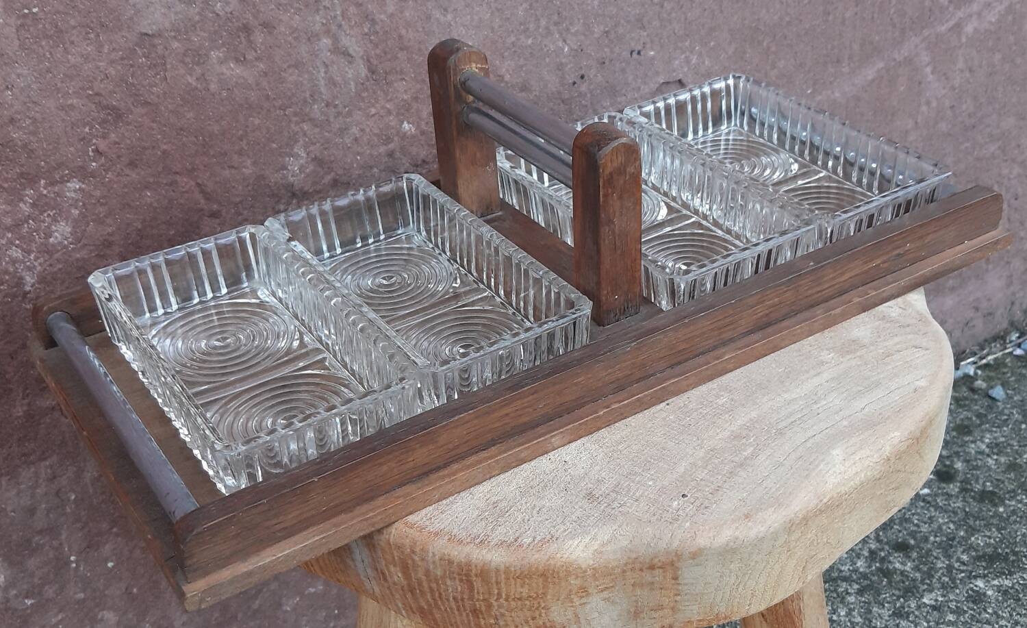 Art Deco ramekin holder, server or aperitif tray