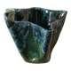 Glazed green/blue vase sculpture