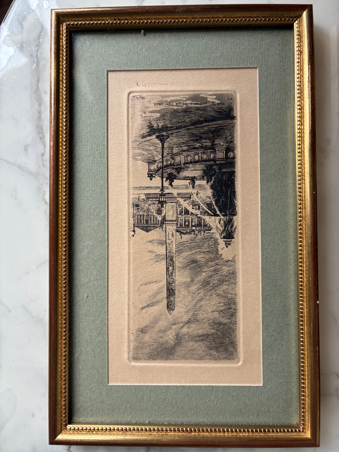 2 engravings of Parisian monuments signed Leopold Robin