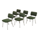 André Simard green velvet chairs for Airborne 1960, set of 6