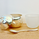 Art Deco, Sweet silver jam jar in the shape of an apple Inactive