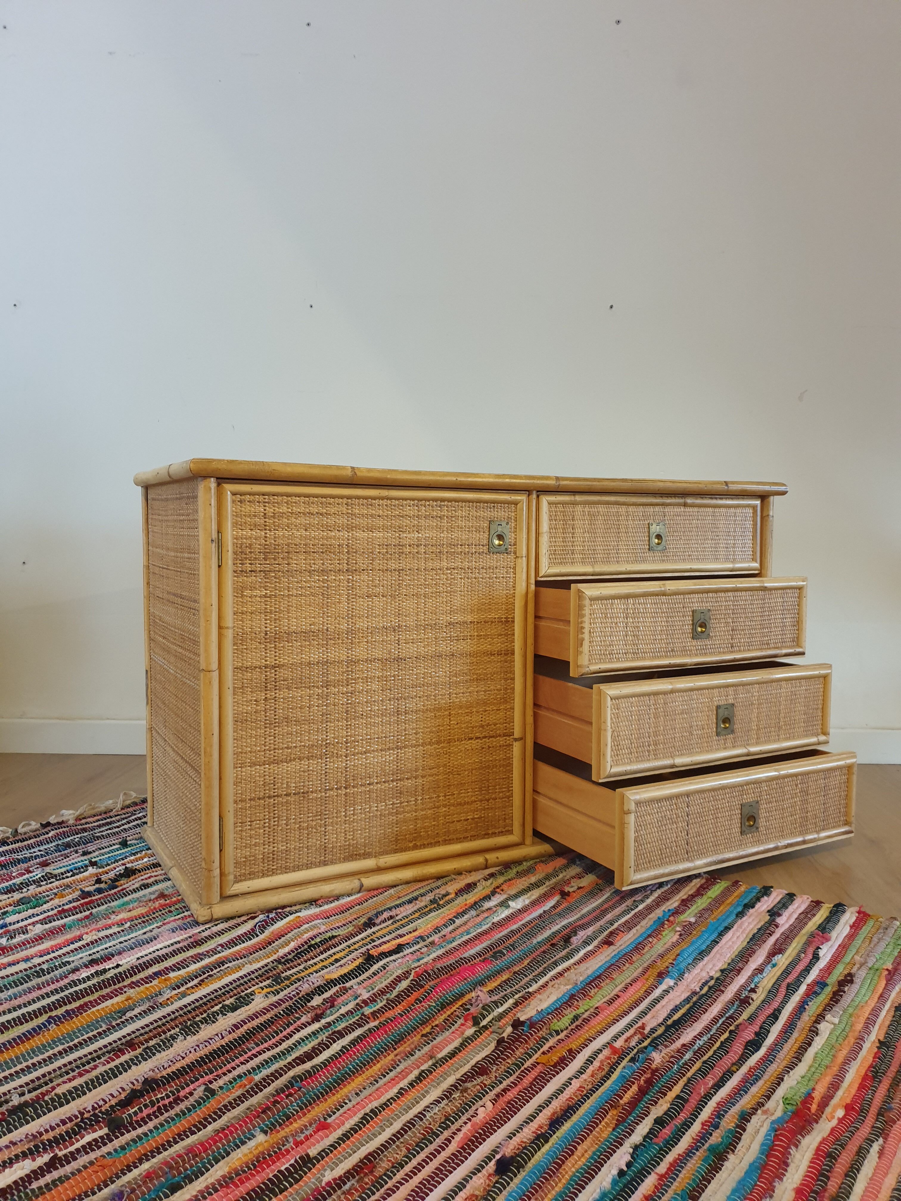 Rattan sideboard by Dal Vera