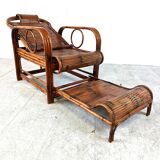 Mid century rattan and bamboo garden chair, 1950s