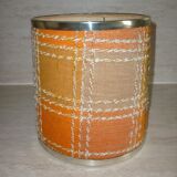 Vintage orange lampshade edged with aluminuim