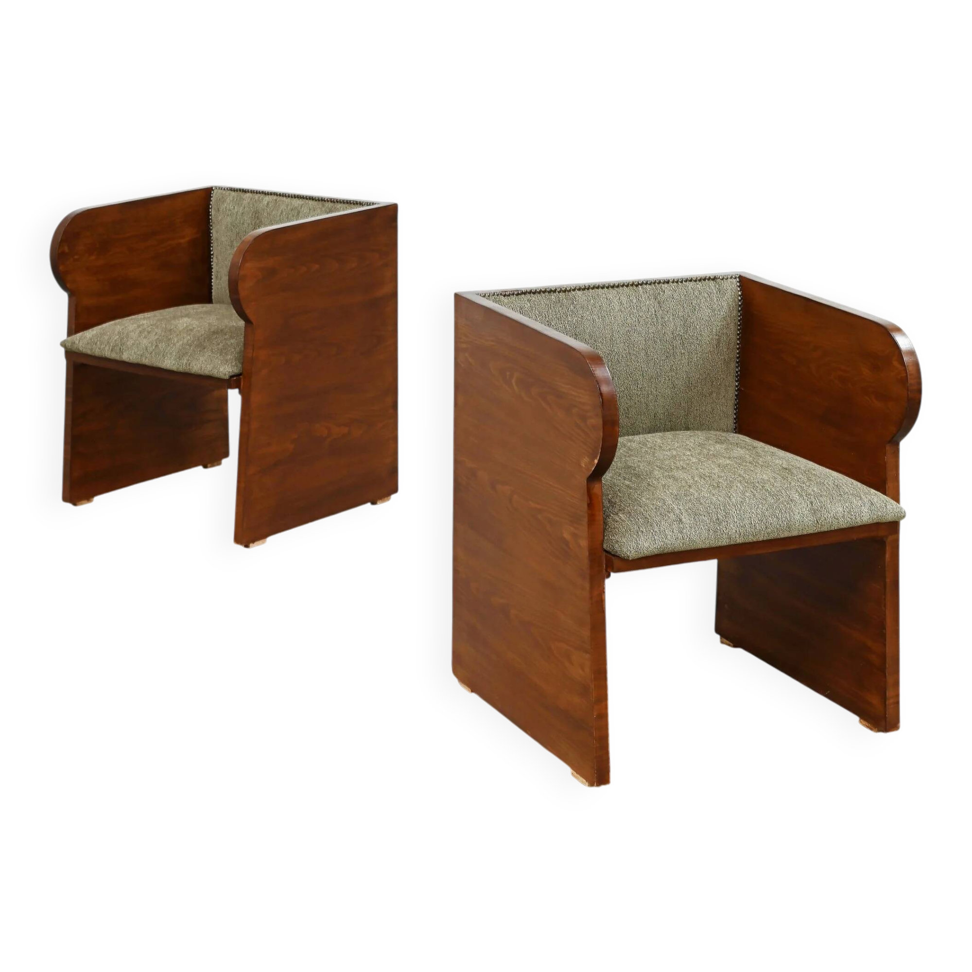 Pair of Swedish modern armchairs, Sweden, 1940s
