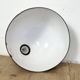 Industrial Grey Enamel Factory Pendant Lamp, 1960s