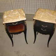 Pair of nightstands of style Louis XV makeover Shou-sugi-ban