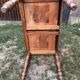 Louis Philippe style old cherry desk table with 2 drawers and 1 pull.