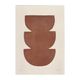 Duo of terracotta abstract paintings on paper signed Eawy.