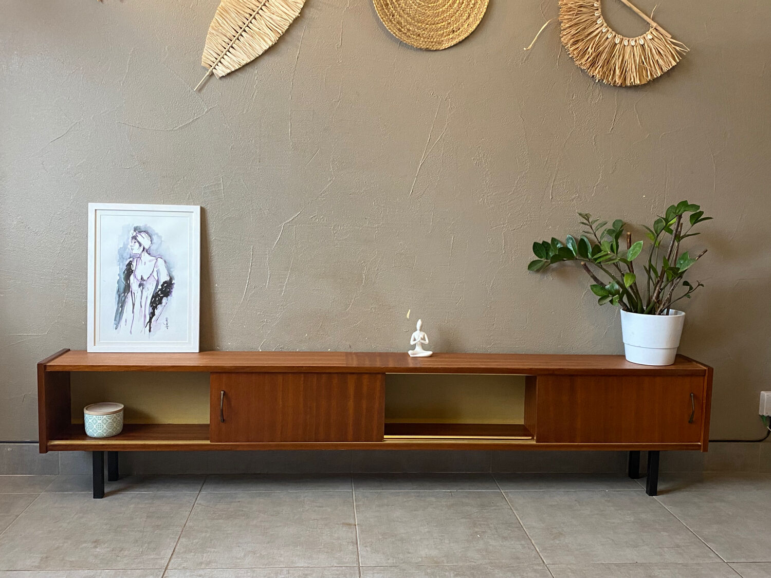 Vintage wooden sideboard from the 50s (shallow)