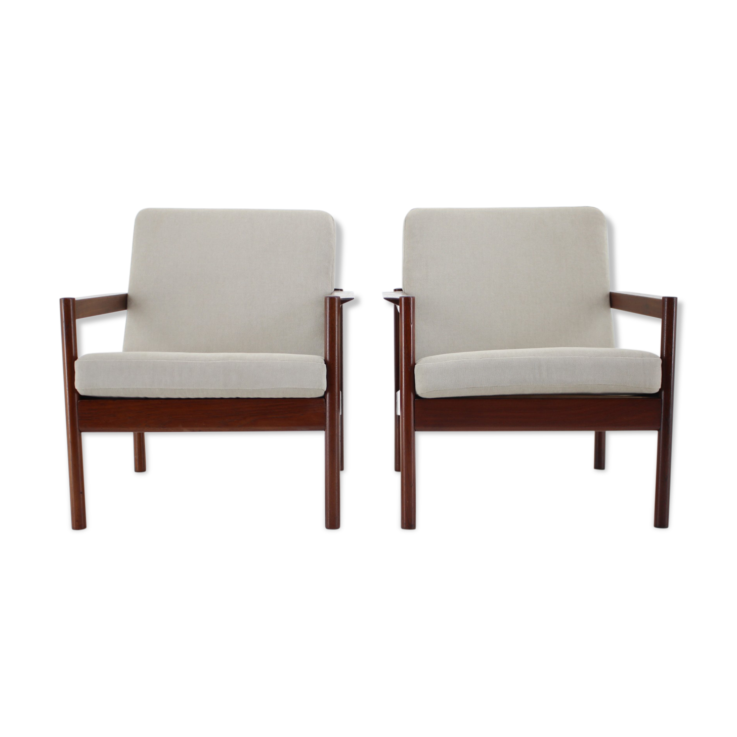 1960s Kai Kristiansen Model KK161 Pair of Teak Armchairs for Magnus, Denmark