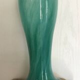 Vintage speckled green marbled glass vase, art nouveau
