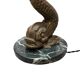 Lampe de table en bronze avec dauphin, style milieu du siècle, années 1950.