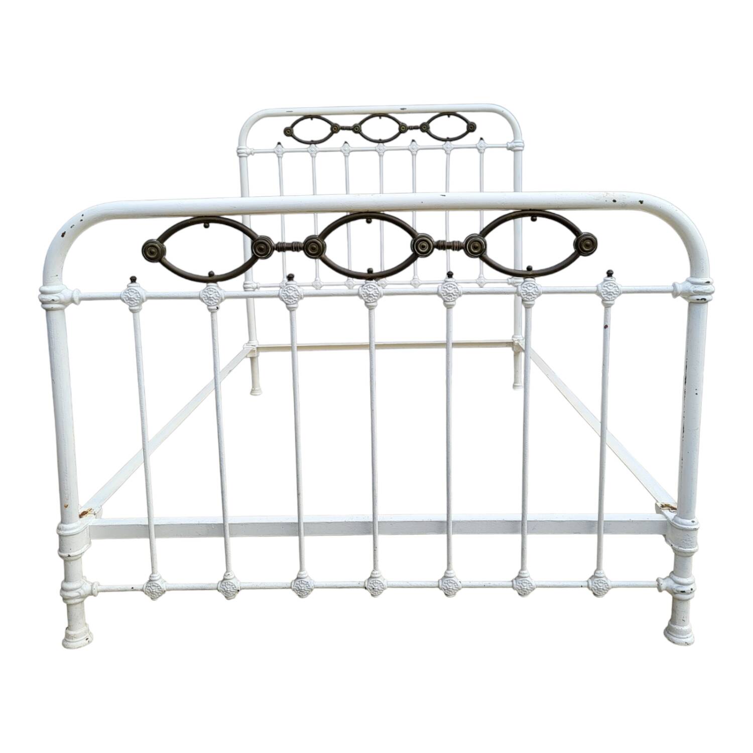 Art Deco brass almond metal bed 120x190