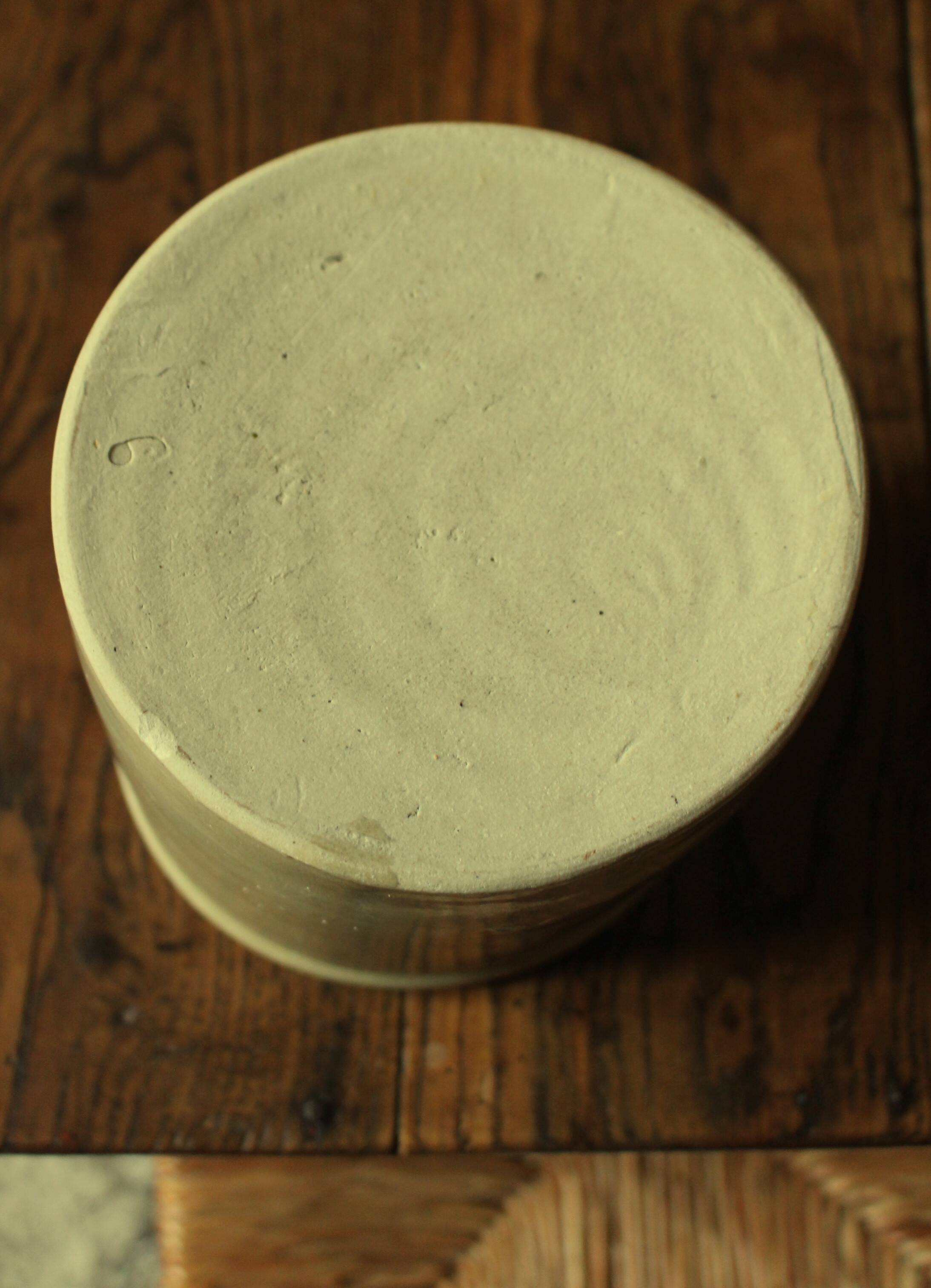 Gray beige glazed stoneware pot