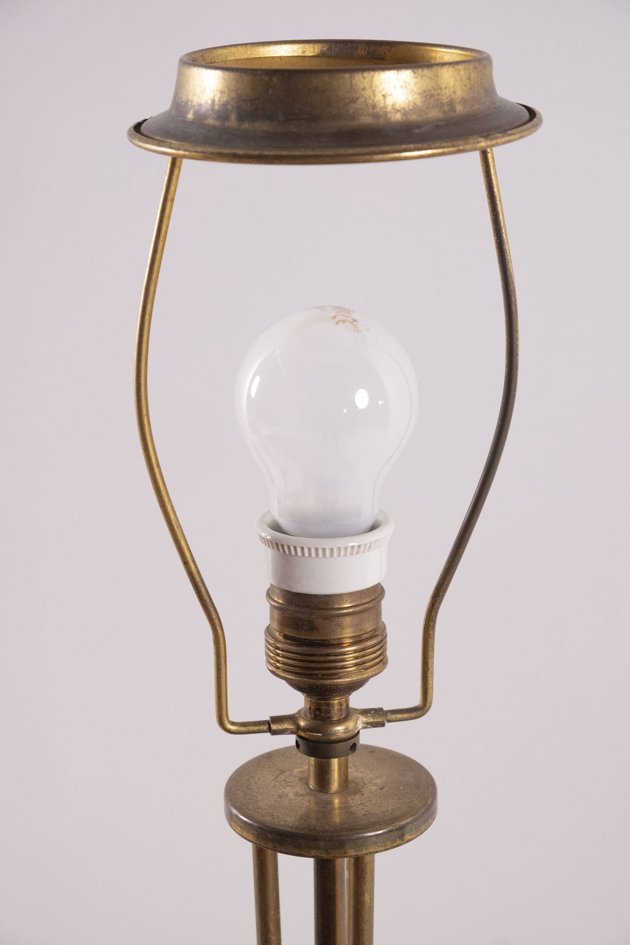 Danish brass table lamp, 1950s Denmark